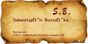 Sebestyén Bozsóka névjegykártya